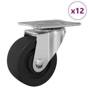 vidaXL Dizalni kotač 12 pcs Srebrno 60 x 60 x 50 mm Željezo i najlon