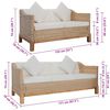 vidaXL 2-dijelni set sofa od prirodnog ratana s jastucima