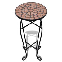 Mozaični pomoćni stolić za biljke terakota