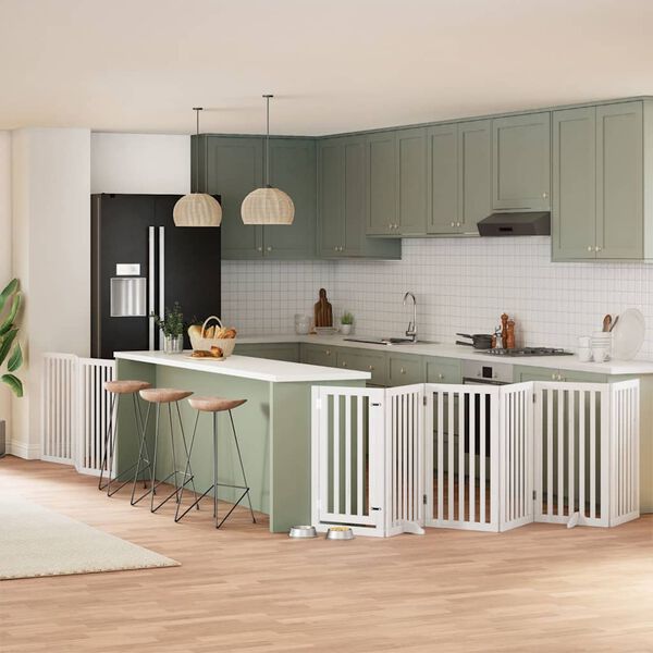 vidaXL Vrata za pse s vrata&scaron;cima 9 panela sklopiva 450 cm drvo topole