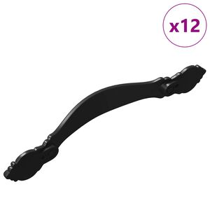 vidaXL Dr&scaron;ka 12 pcs Crna 143 x 19,2 x 20 mm Legura cinka