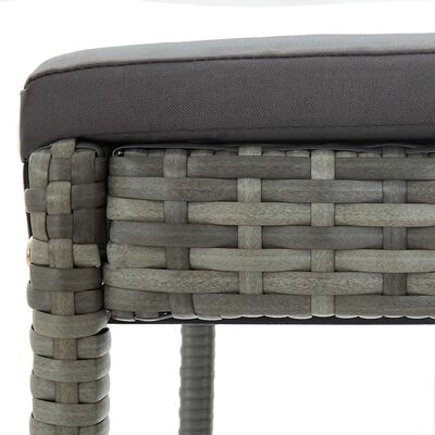 vidaXL Vrtni barski stolci s jastucima 4 kom sivi od poliratana