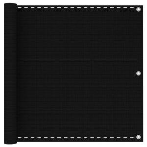 vidaXL Balkonski zastor crni 90 x 600 cm HDPE