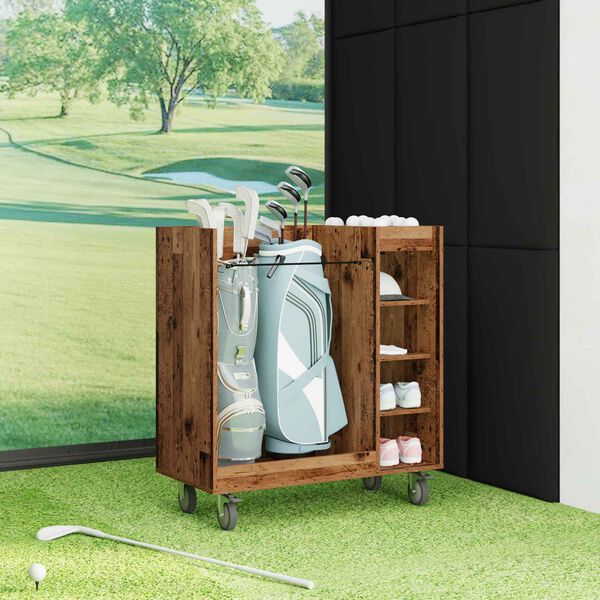 vidaXL Golf ormar s kotačem Jednobojno Staro drvo 90 x 45 x 98 cm