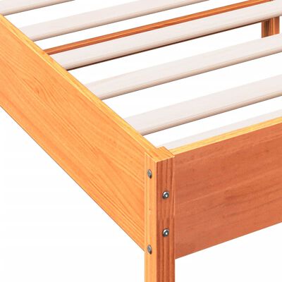 vidaXL Okvir kreveta s uzglavljem voštano smeđi 75x190 cm od borovine