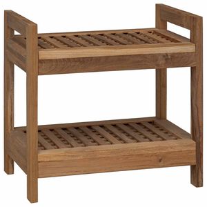 vidaXL Polica za kupaonicu Prirodna 45 x 30 x 45 cm Čvrsto teak drvo