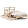 vidaXL Krevet s regalom za knjige bez madraca 90x190 cm od borovine
