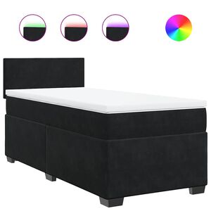 vidaXL Krevet box spring s madracem crni za jednu osobu bar&scaron;unasti