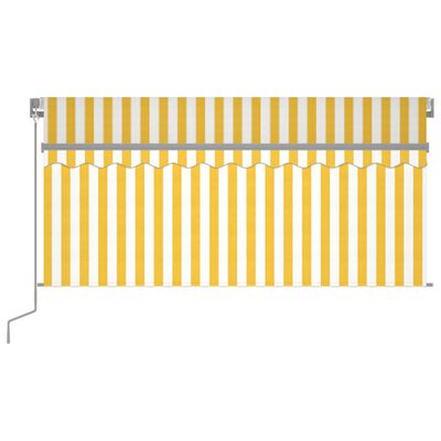 vidaXL Tenda na ručno uvlačenje s roletom 3,5 x 2,5 m žuto-bijela