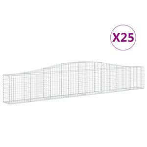 vidaXL Lučne gabionske ko&scaron;are 25 kom 400x30x60/80 cm pocinčano željezo