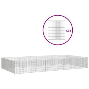 vidaXL Ograda za životinje s 24 ploča 54 x 60 cm od pocinčanog željeza