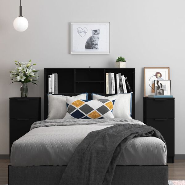 vidaXL Komode 2 kom crne 30 x 30 x 70 cm od konstruiranog drva