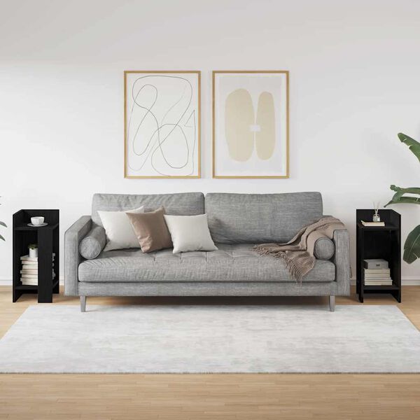 vidaXL Pomoćni stolići 2 kom s policom crni 25,5x27x60 cm