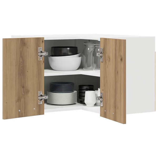 vidaXL Viseći ormarić Umjetnički hrast i bijela 57 x 57 x 40 cm