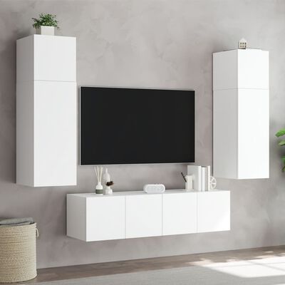 vidaXL Zidni TV ormarić s LED svjetlima bijeli 80x35x31 cm