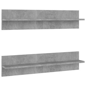 vidaXL Zidne police 2 kom siva boja betona 80x11,5x18 cm od iverice