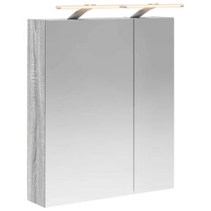 vidaXL Kupaonski ormar s ogledalom Zidne Siva Sonoma 60 x 14,5 x 70 cm