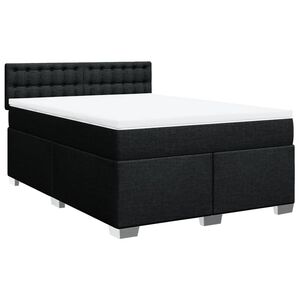vidaXL Krevet s oprugama i madracem crni 140 x 190 cm od tkanine
