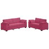 vidaXL Dvodijelni set sofa s jastucima, vinsko crveni bar&scaron;un