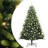 vidaXL Umjetno savitljivo božićno drvce s 300 LED dioda Zelena 210 cm