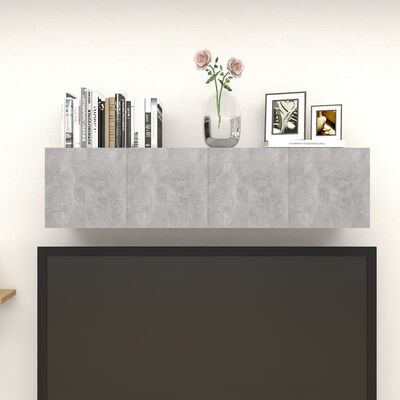 vidaXL Zidni TV ormarići 4 kom siva boja betona 30,5 x 30 x 30 cm