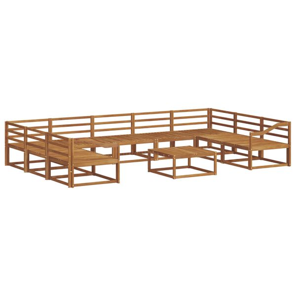 vidaXL Set vanjskih sofa 10 pcs Prirodna Čvrsto drvo akacije