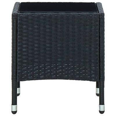 vidaXL Vrtni stol crni 40 x 40 x 45 cm od poliratana
