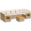 vidaXL 8-dijelni set vrtnih sofa od poliratana s jastucima bež