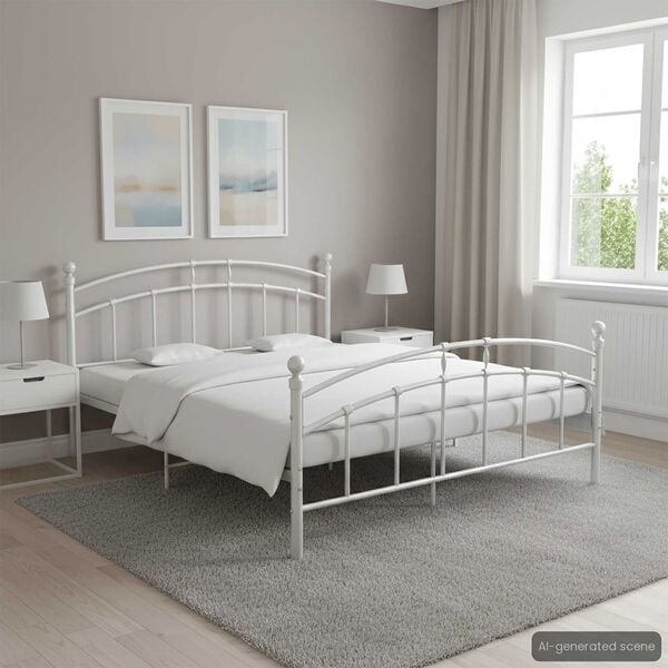 vidaXL Okvir za krevet bijeli metalni 160 x 200 cm