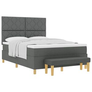 vidaXL Krevet s opruga kutije Tamno siva 140 x 200 cm tkanina