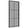 vidaXL Unutarnja vrata 93 x 201,5 cm crna od ESG stakla i aluminija