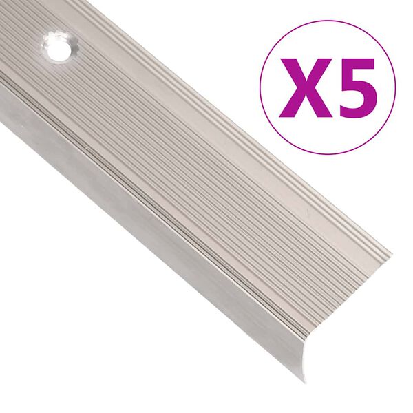 vidaXL Rubnjaci za stepenice L-oblika 5 kom aluminijski 100 cm bež