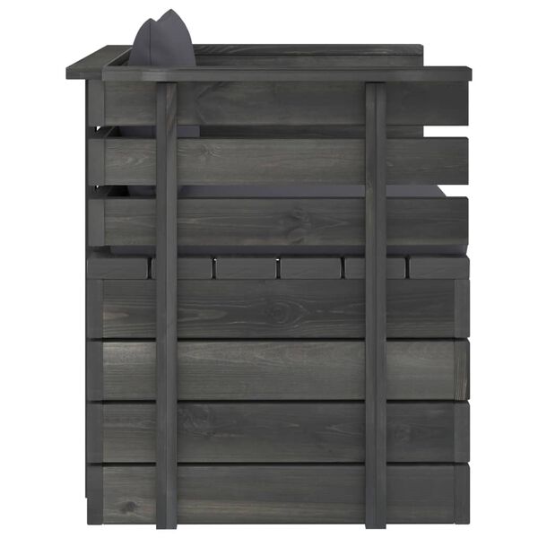 vidaXL Vrtna fotelja od borovine s jastucima