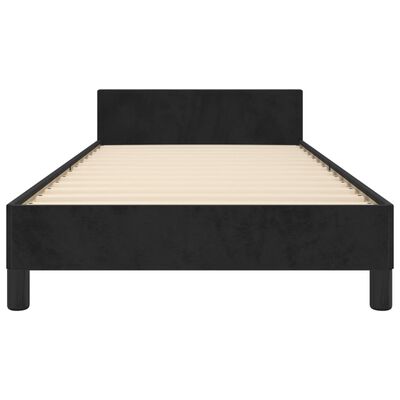 vidaXL Okvir za krevet s uzglavljem crni 90x200 cm baršunasti