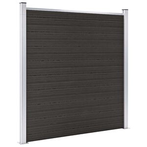 vidaXL Panel za ogradu WPC 180 x 186 cm crni