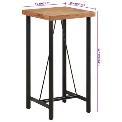 vidaXL Barski stol 55 x 55 x 107 cm od masivnog drva bagrema i željeza
