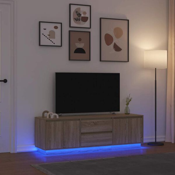 vidaXL TV ormarić s LED svjetlima boja hrasta sonome 160,5x41x50 cm