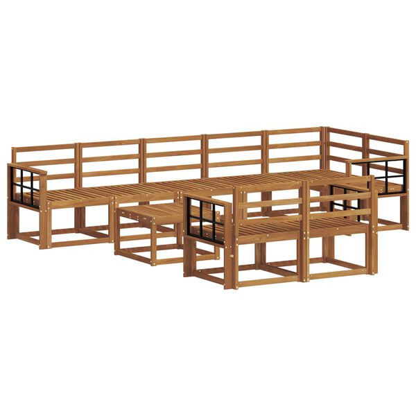 vidaXL Set vanjskih sofa 9 pcs Prirodna Čvrsto drvo akacije