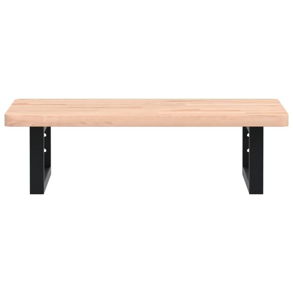 vidaXL Zidna polica za umivaonik od čelika i masivne bukovine