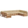 vidaXL Set vanjskih sofa 9 pcs Prirodna i bež Čvrsto drvo akacije