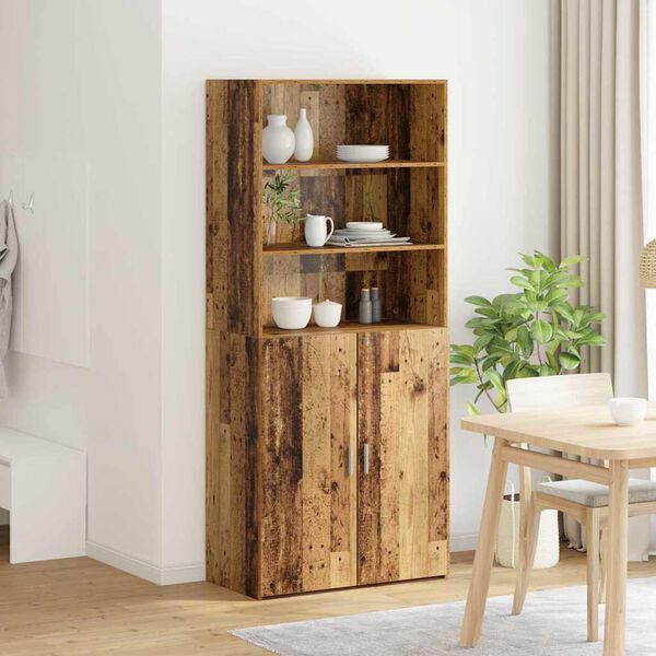 vidaXL Highboard Staro drvo 80 x 42,5 x 185 cm Konstruirano drvo