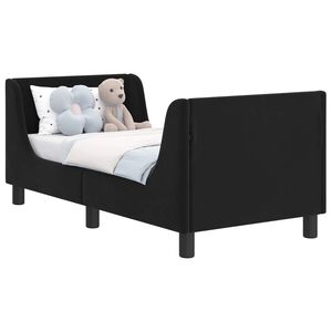 vidaXL Okvir kreveta za malu djecu s naslonom Crna 70 x 140 cm Bar&scaron;un