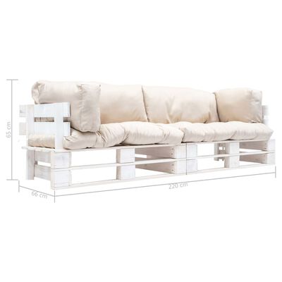 vidaXL 2-dijelni vrtni set sofa od paleta s jastucima boje pijeska