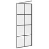 vidaXL Pregrada za tu&scaron;iranje s prozirnim staklom ESG 80 x 195 cm crna