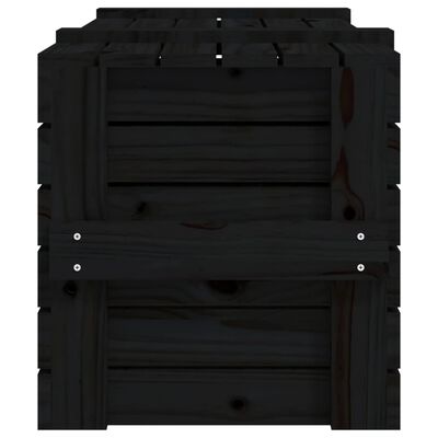 vidaXL Kutija za pohranu crna 91x40,5x42 cm od masivne borovine