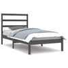 vidaXL Okvir za krevet od masivne borovine sivi 90 x 200 cm