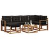 vidaXL Set vanjskih sofa s jastukom 7 pcs Prirodna i crna