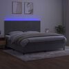 vidaXL Krevet box spring s madracem LED svjetlosivi 200x200 cm bar&scaron;un