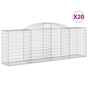 vidaXL Lučne gabionske ko&scaron;are 20kom 300x50x100/120cm pocinčano željezo