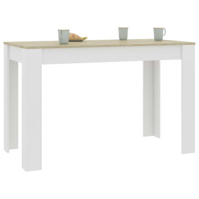 vidaXL Blagovaonski stol bijeli i boja hrasta 120 x 60 x 76 cm iverica